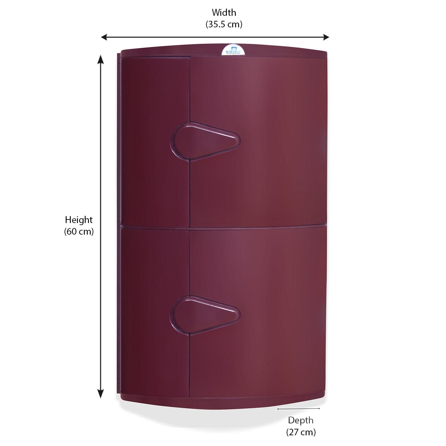 Nilkamal 2 Door Plastic Storage Corner Cabinet (Maroon) - Nilkamal | VK Furniture & Electronics Mangalore