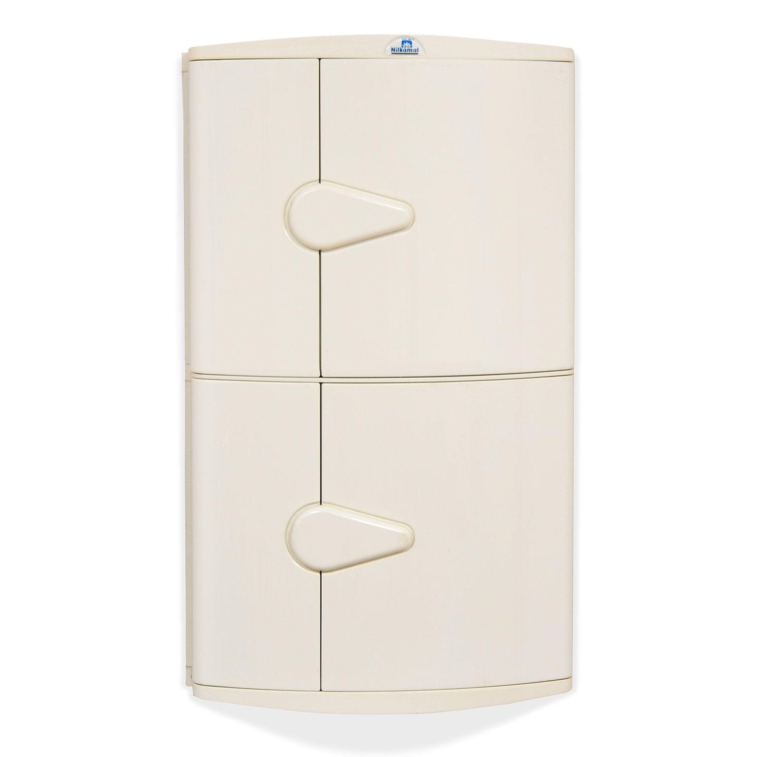 Nilkamal 2 Door Plastic Storage Corner Cabinet (Ivory) - Nilkamal | VK Furniture & Electronics Mangalore
